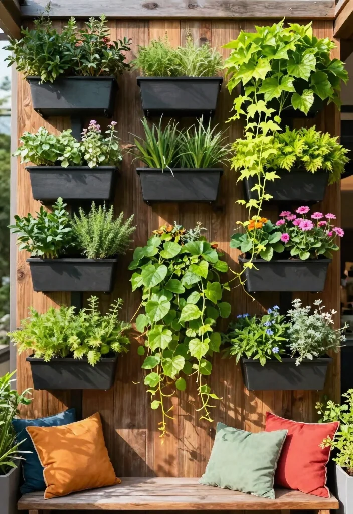 18 Outdoor Courtyard Design Ideas With Elegant Layout - 1. Vertical Gardens for Small Spaces 1