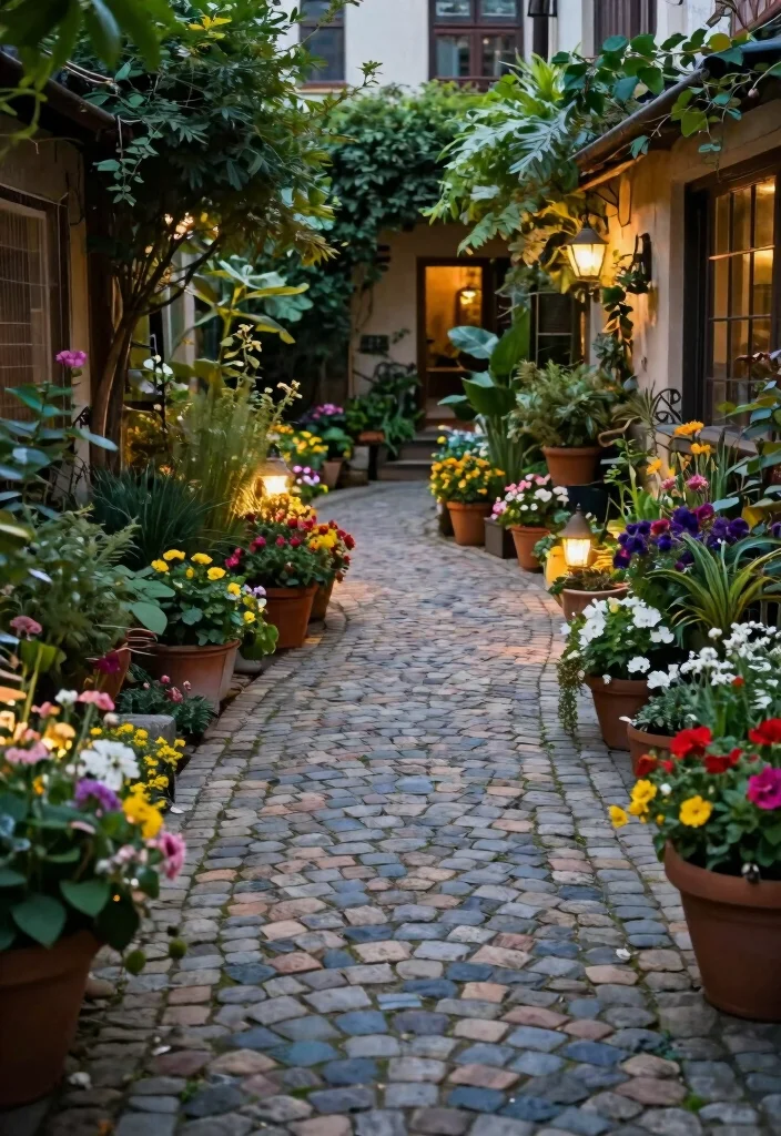 18 Outdoor Courtyard Design Ideas With Elegant Layout - 4. Artistic Pathways 1