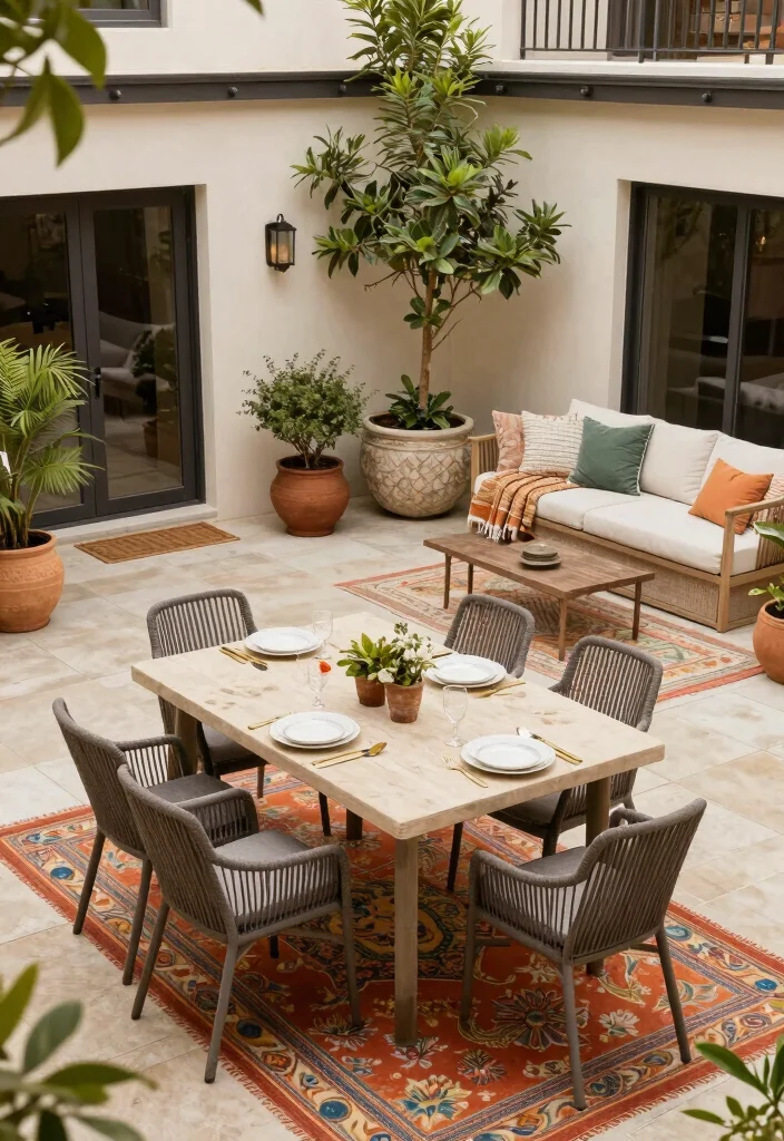 18 Outdoor Courtyard Design Ideas With Elegant Layout - 9. Multi-Functional Spaces 1