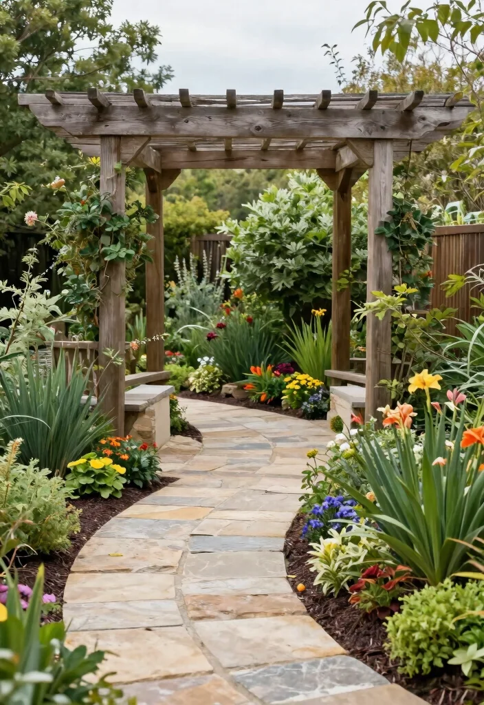 18 Pergola Holz Modern Ideas With Sleek Wood Design - 15. Smart Landscaping Around the Pergola 1