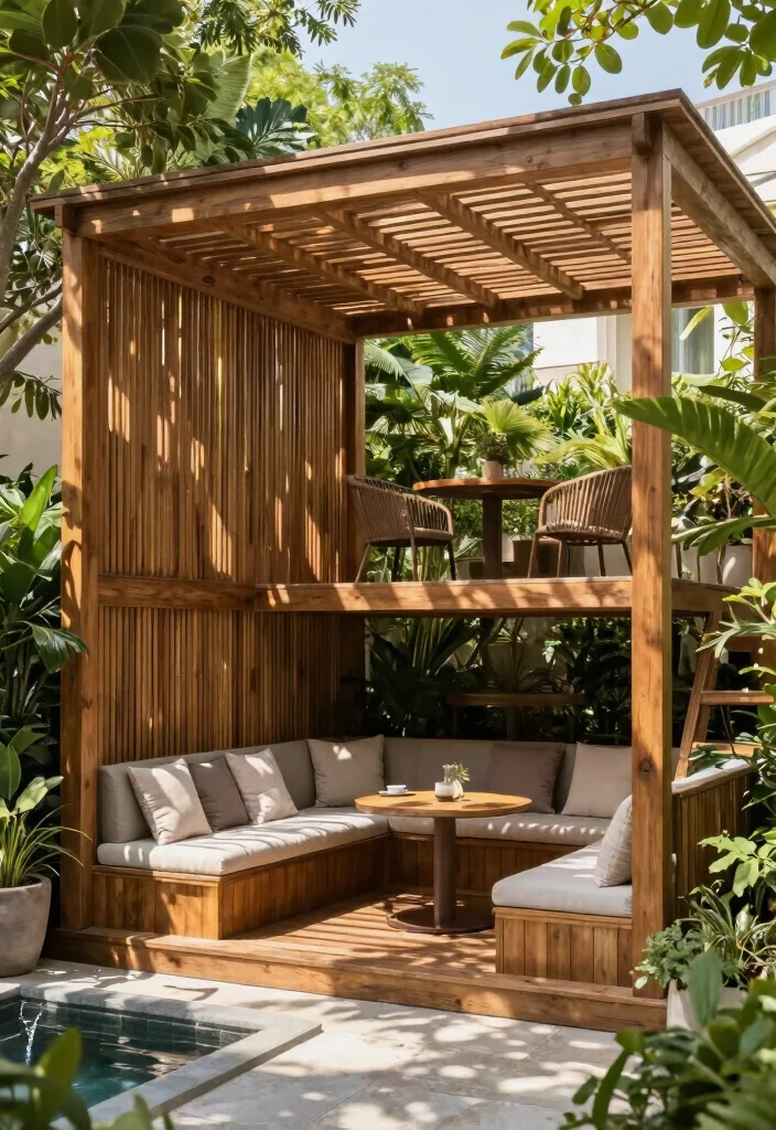 18 Pergola Holz Modern Ideas With Sleek Wood Design - 3. Multi-Level Pergolas 1