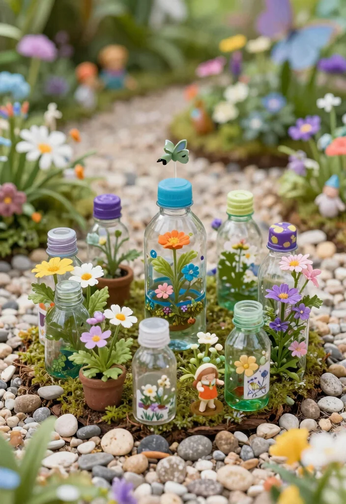 18 Plastic Bottle Planter Ideas With Creative DIY Style - 16. Fun Fairy Garden 1