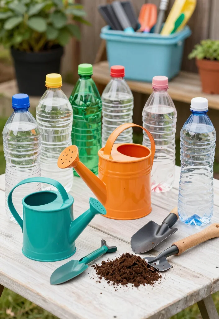 18 Plastic Bottle Planter Ideas With Creative DIY Style - 17. Upcycled Garden Tools 1