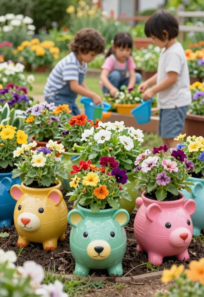 18 Plastic Bottle Planter Ideas With Creative DIY Style - 8. Charming Kid's Garden 1