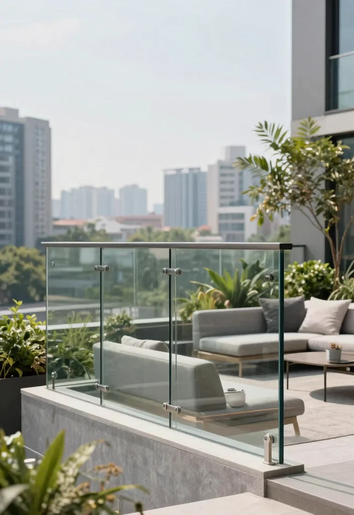 18 Simple Terrace Ideas That Feel Clean & Relaxed - 12. Transparent Barriers 1