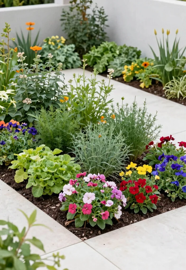 18 Simple Terrace Ideas That Feel Clean & Relaxed - 15. Seasonal Planting 1