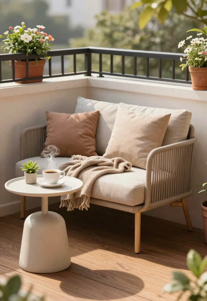 18 Simple Terrace Ideas That Feel Clean & Relaxed - 2. Cozy Lounge Corner 1