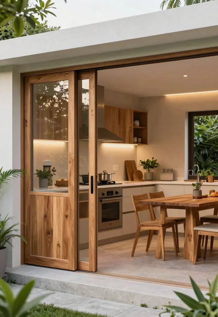 18 Small Outdoor Kitchen Ideas That Maximize Space - 11. Sliding Panels for Privacy 1