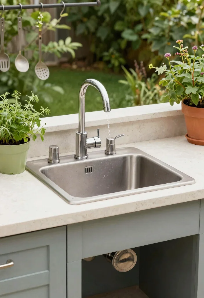 18 Small Outdoor Kitchen Ideas That Maximize Space - 14. Small Outdoor Sinks 1