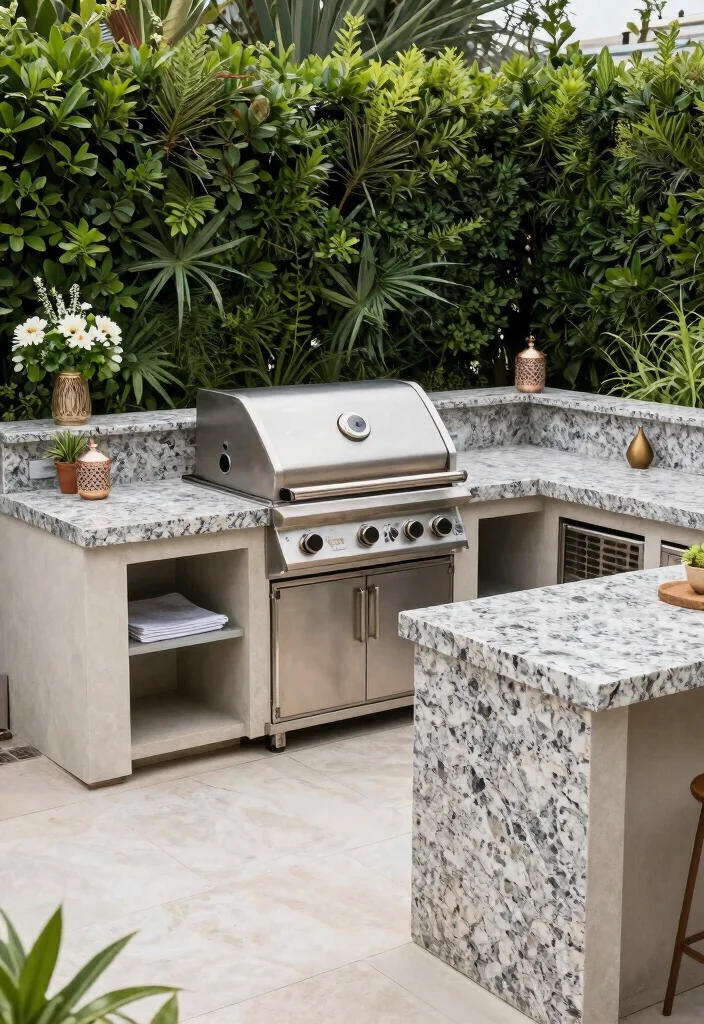18 Small Outdoor Kitchen Ideas That Maximize Space - 15. Customized Countertops 1