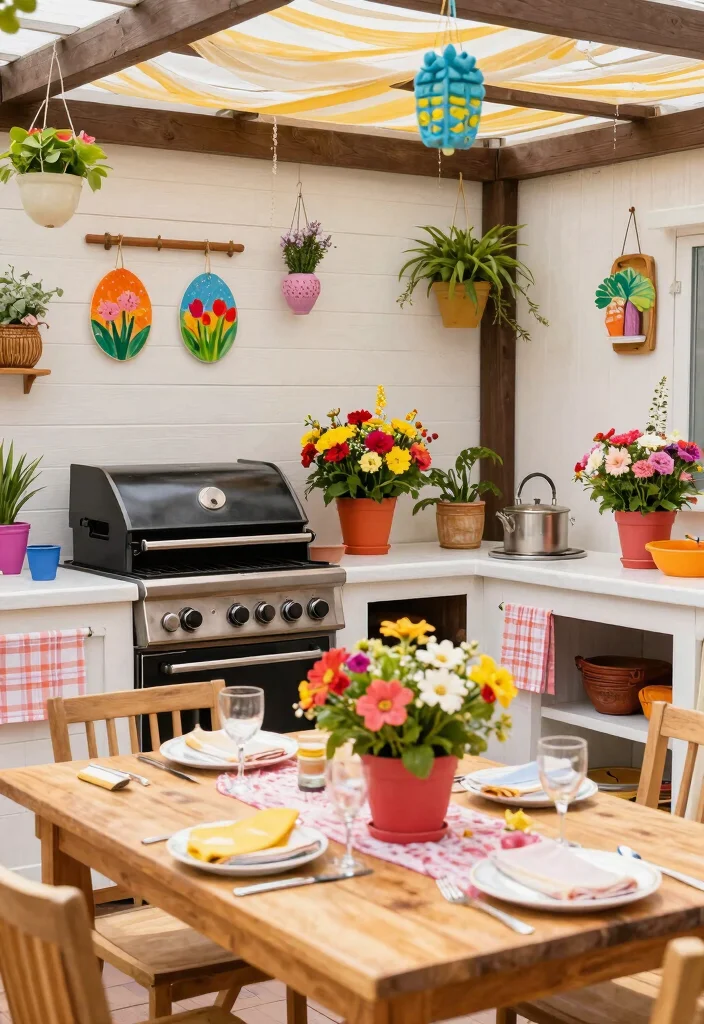 18 Small Outdoor Kitchen Ideas That Maximize Space - 18. Seasonal Decor Touches 1