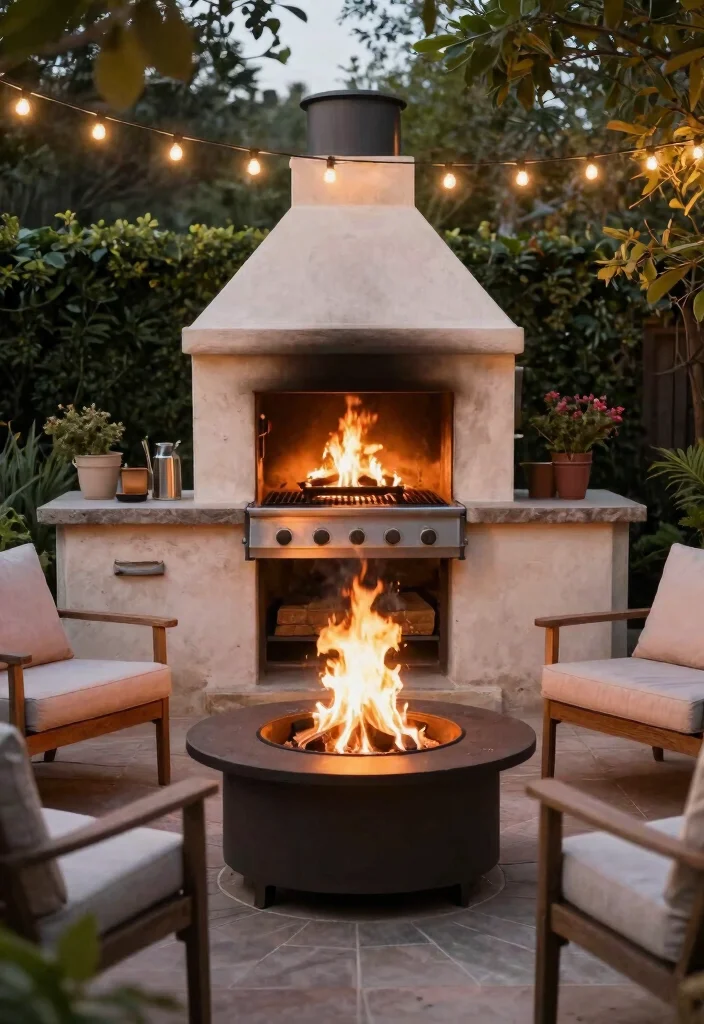 18 Small Outdoor Kitchen Ideas That Maximize Space - 6. Fire Pits for Cooking and Ambiance 1
