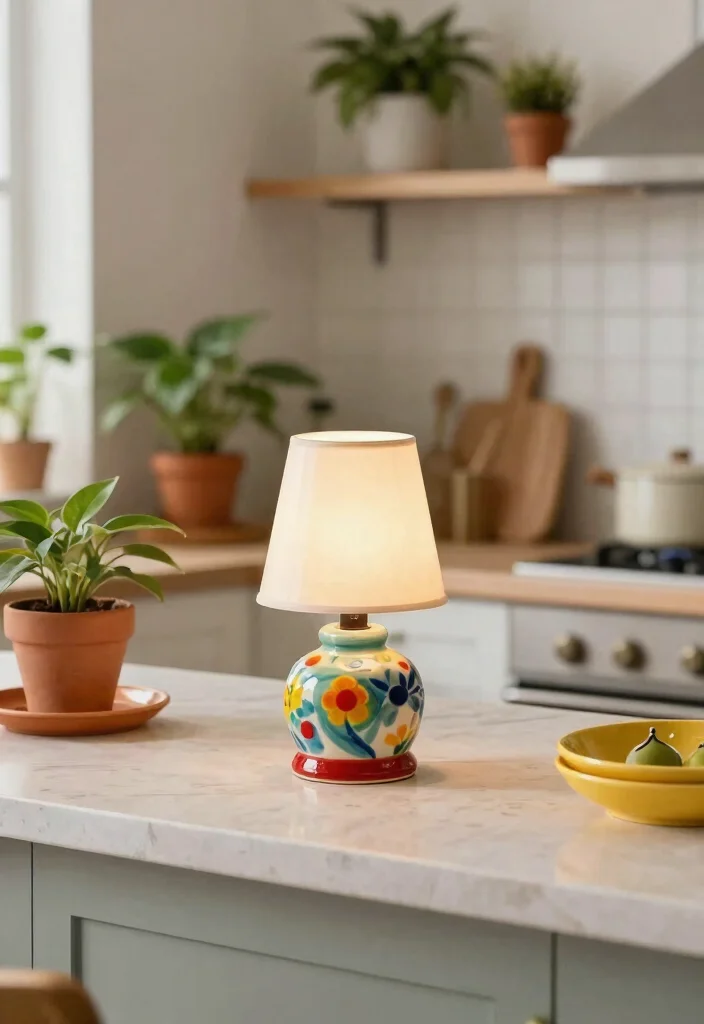 10 Mini Lamps for Kitchen Counter Spaces That Don't Take Up Room - 9. Ceramic Table Lamps: Fun and Functional 1