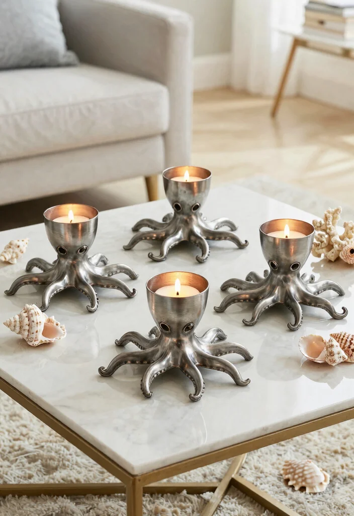 12 Animal Candle Holder Ideas That Look Elegant - 10. Unique Octopus Candle Holders 1