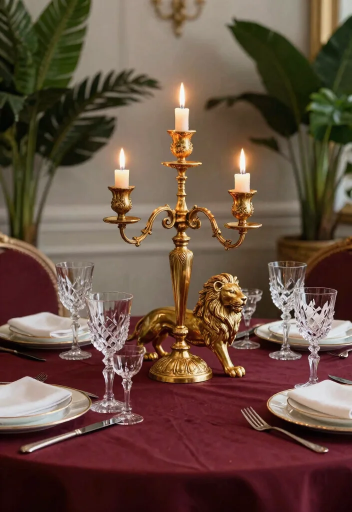 12 Animal Candle Holder Ideas That Look Elegant - 2. Regal Lion Candle Holders 1