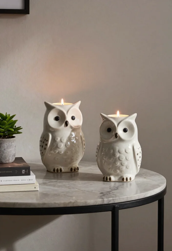 12 Animal Candle Holder Ideas That Look Elegant - 6. Artistic Owl Candle Holders 1