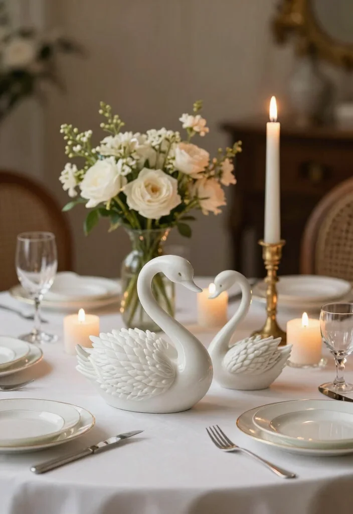 12 Animal Candle Holder Ideas That Look Elegant - 7. Graceful Swan Candle Holders 1