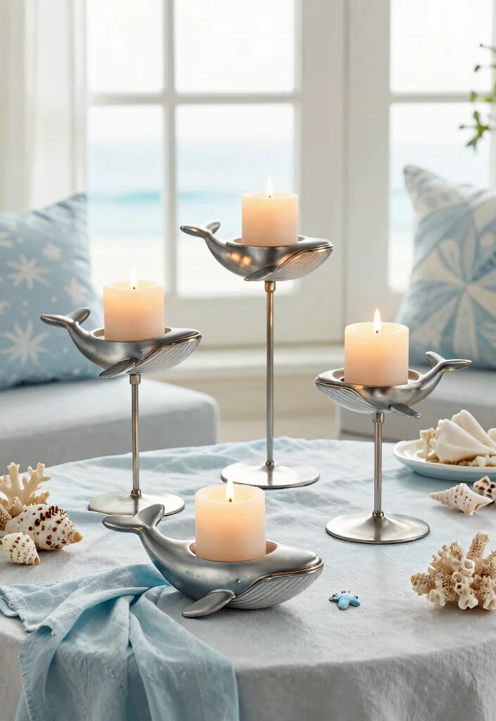 12 Animal Candle Holder Ideas That Look Elegant - 8. Chic Whale Candle Holders 1