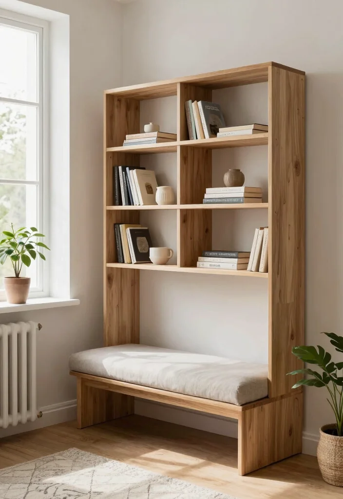 12 Bookshelves With Bench Seating for Small Spaces and Tight Corners - 2. Scandinavian Simplicity 1
