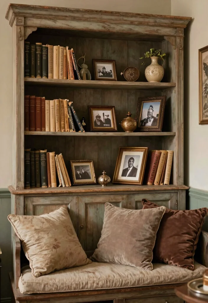 12 Bookshelves With Bench Seating for Small Spaces and Tight Corners - 5. Vintage Charm 1