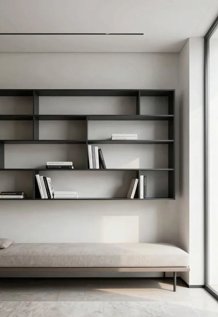12 Bookshelves With Bench Seating for Small Spaces and Tight Corners - 6. Modern Minimalism 1
