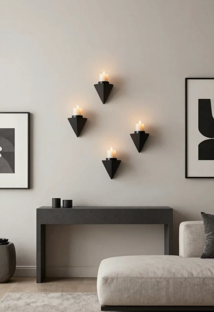 12 Candle Sconces Living Room Wall Decor That Add Warmth Fast - 2. Modern Geometric Candle Holders 1