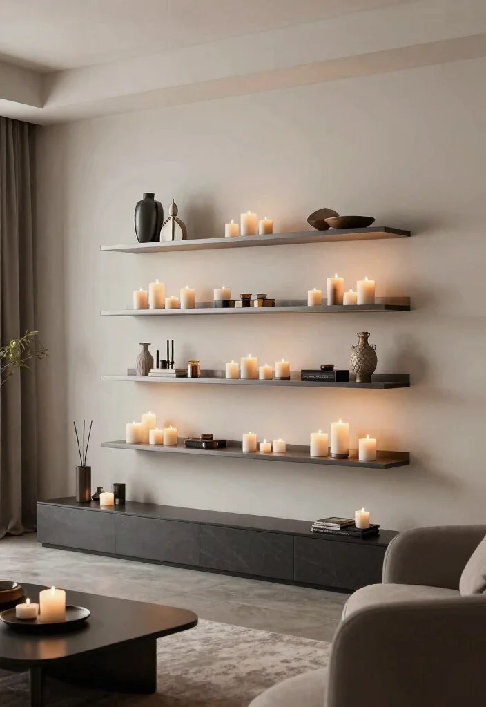 12 Candle Sconces Living Room Wall Decor That Add Warmth Fast - 8. Floating Candle Shelves 1