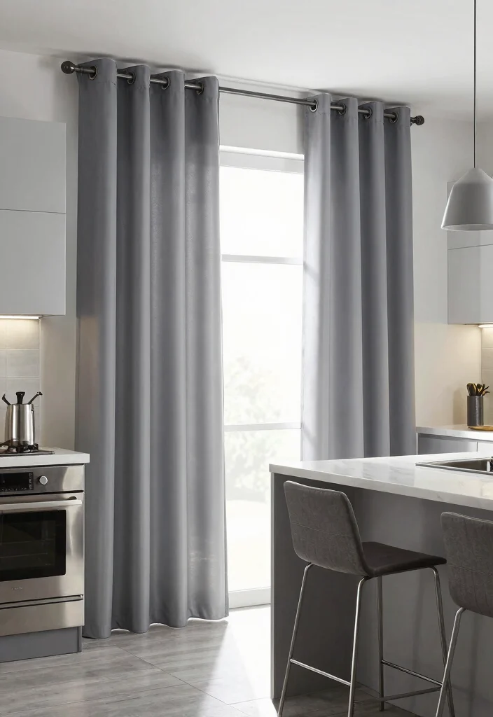 12 Curtains in Kitchens That Block Grease Splatter and Stay Clean - 6. Quick-Dry Synthetics 1