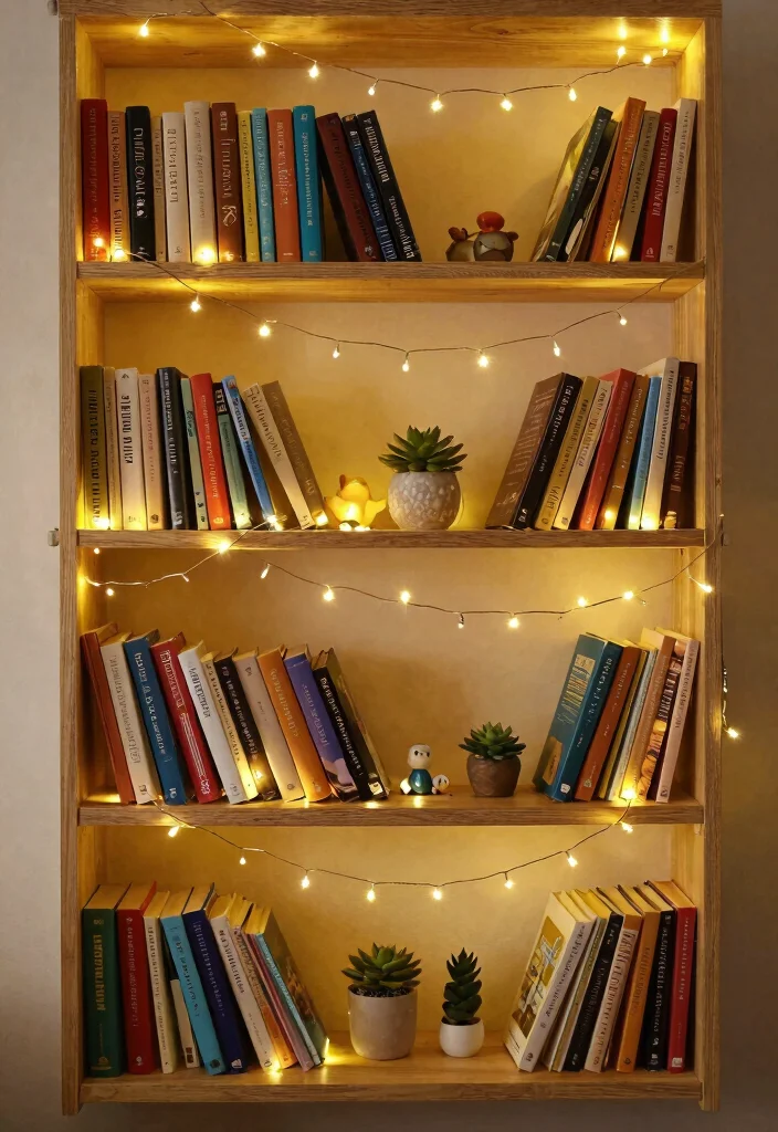 12 Fairy Lights Bookshelf Ideas That Don't Tangle or Overheat - 5. Decorative Fairy Light Bottles 1