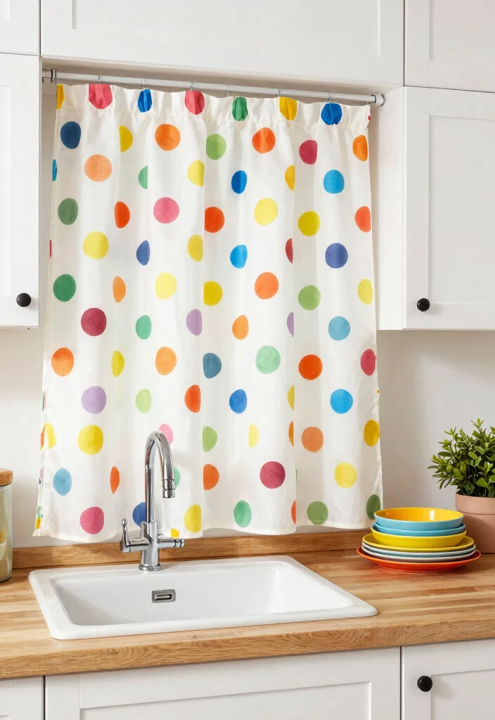 12 Kitchen Sink Curtains That Don't Get Soaked or Mildewed - 1. Playful Patterns 1