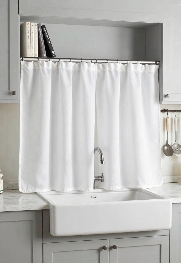 12 Kitchen Sink Curtains That Don't Get Soaked or Mildewed - 2. Classic White 1