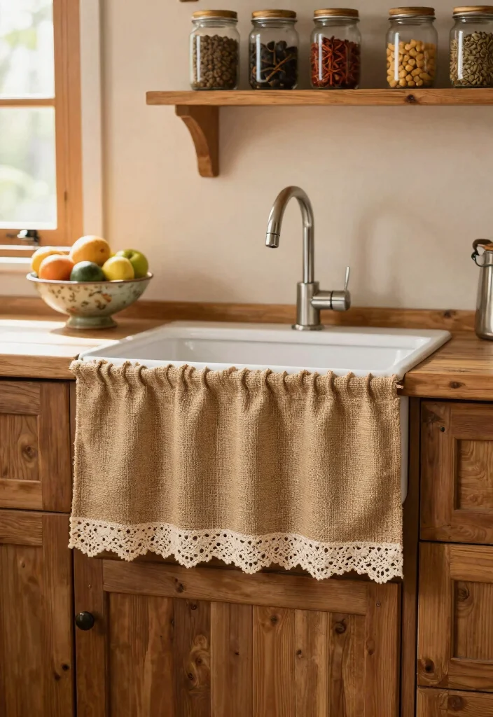 12 Kitchen Sink Curtains That Don't Get Soaked or Mildewed - 4. Rustic Charm 1