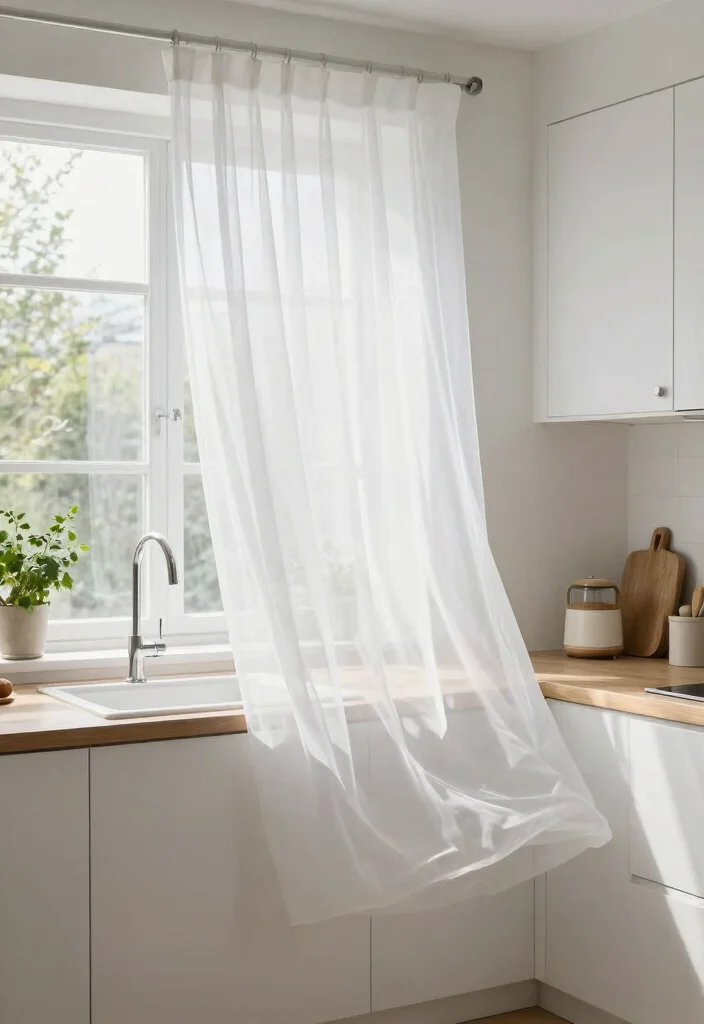 12 Kitchen Sink Curtains That Don't Get Soaked or Mildewed - 8. Transparent Fabrics 1