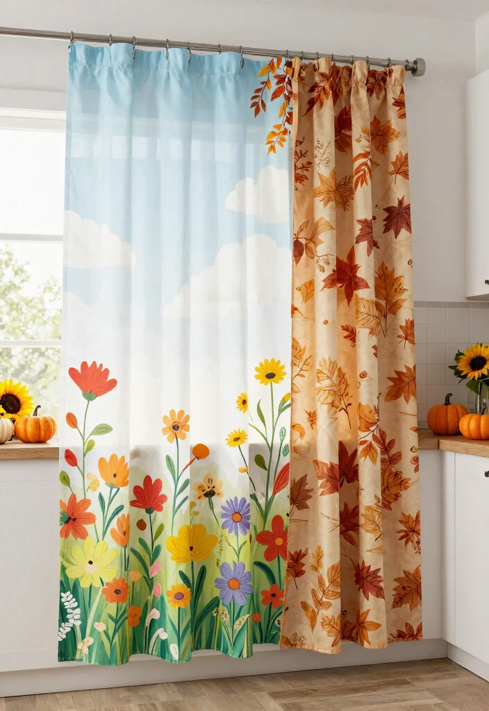 12 Kitchen Sink Curtains That Don't Get Soaked or Mildewed - 9. Seasonal Switches 1