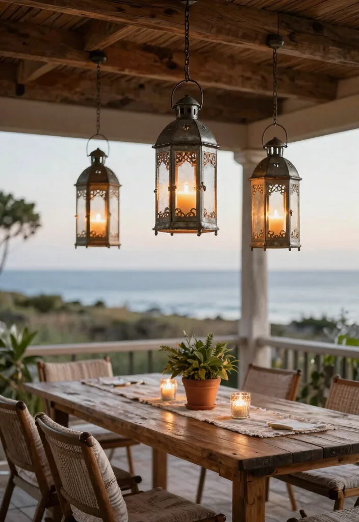 12 Outdoor Pendant Light Ideas That Withstand Rain and Wind - 1. Rustic Metal Lanterns 1
