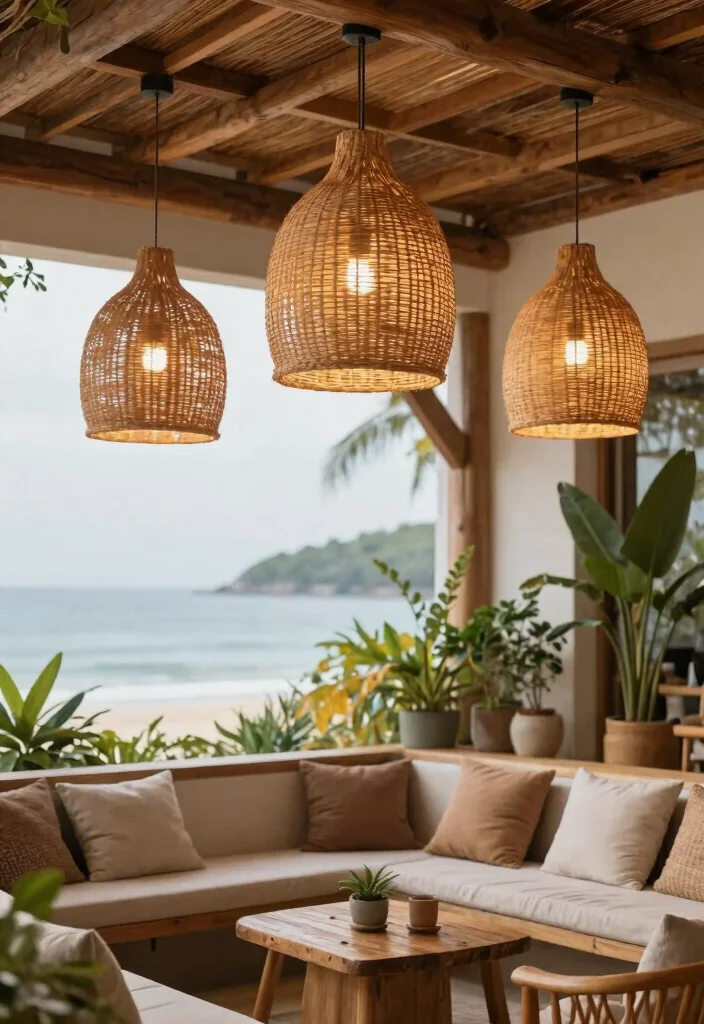 12 Outdoor Pendant Light Ideas That Withstand Rain and Wind - 5. Rattan and Bamboo Designs 1