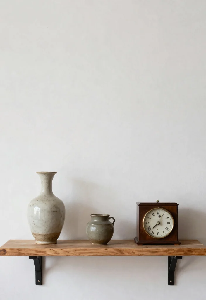 12 Vintage Shelf Decor Ideas That Don't Collect Dust - 12. Minimalist Vintage Touches 1