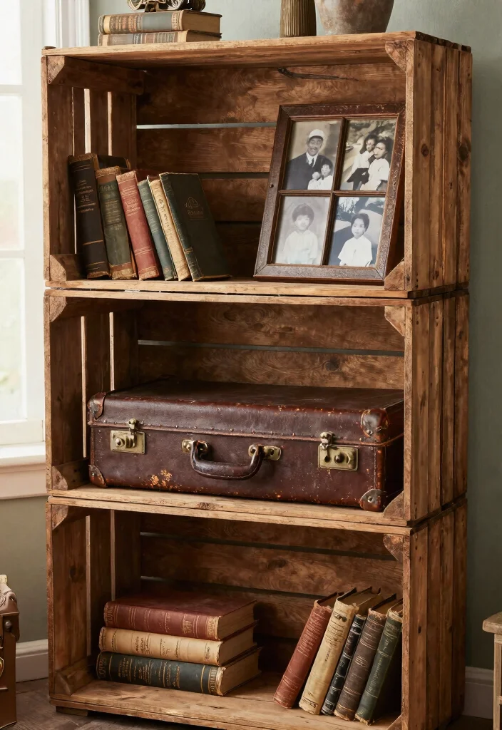 12 Vintage Shelf Decor Ideas That Don't Collect Dust - 2. Repurposed Antique Finds 1