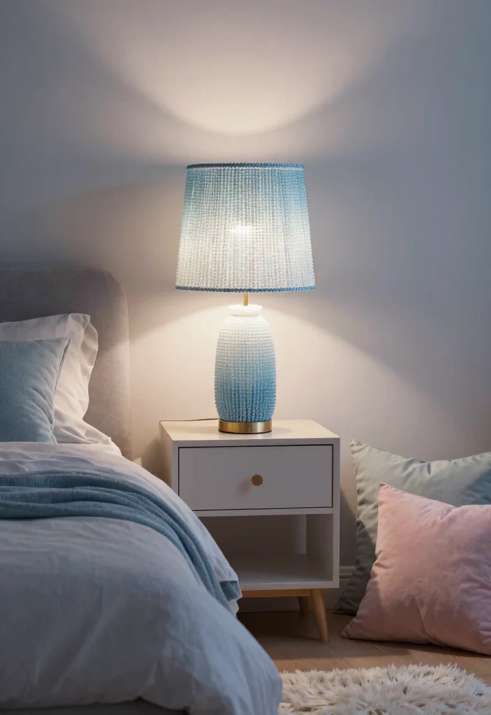 14 Beaded Lamp Shade Ideas That Add Texture Without Dust Traps - 10. Ombre Beaded Shades for a Dreamy Effect 1