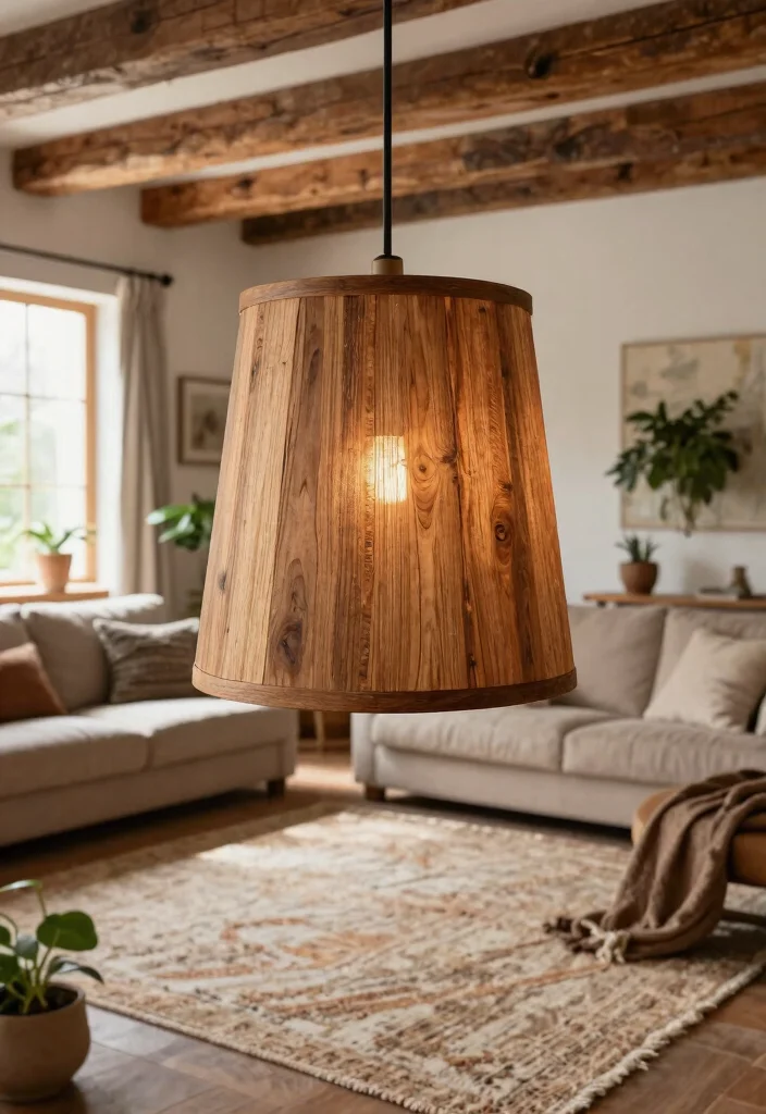 14 Beaded Lamp Shade Ideas That Add Texture Without Dust Traps - 2. Natural Wood Beads for a Rustic Look 1