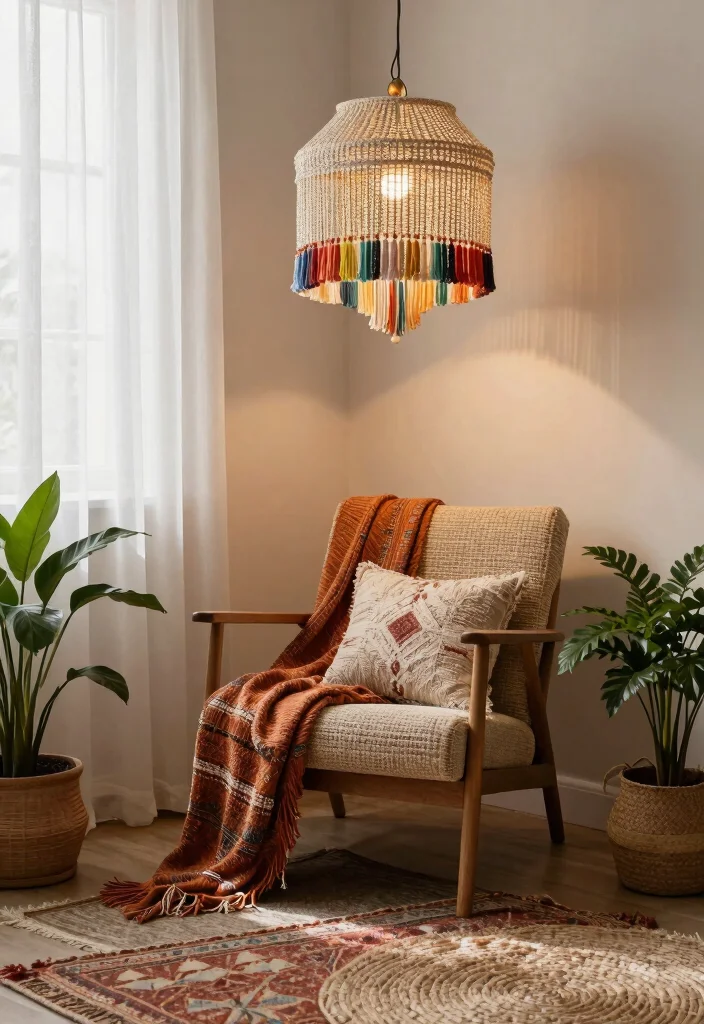 14 Beaded Lamp Shade Ideas That Add Texture Without Dust Traps - 6. Boho Chic Beaded Shades with Fringe 1