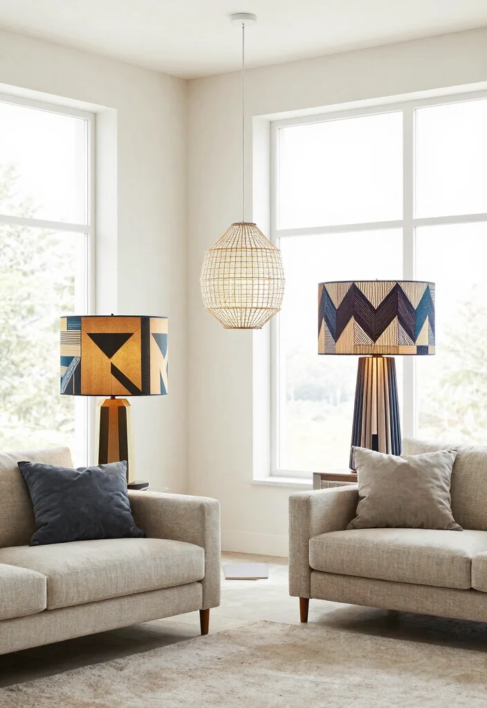 14 Beaded Lamp Shade Ideas That Add Texture Without Dust Traps - 9. Geometric Beaded Shades for Modern Vibes 1