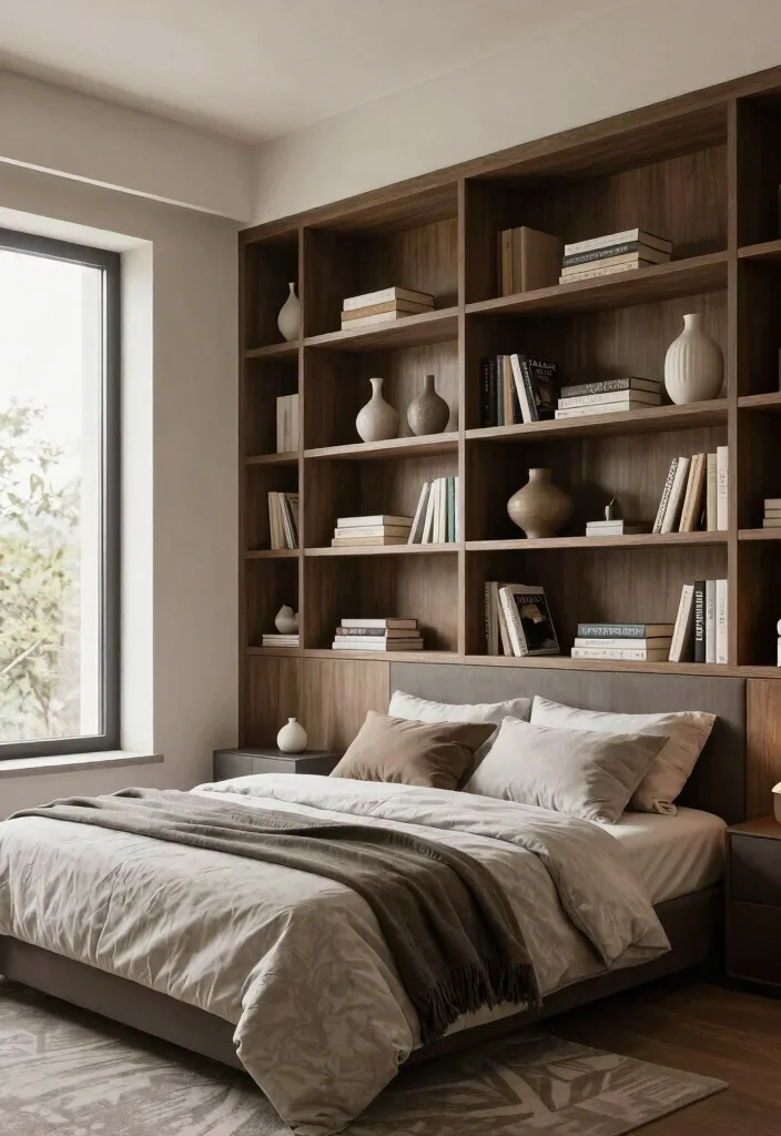 14 Bedroom Bookshelf Ideas That Save Floor Space - 10. Built-In Bookshelves 1