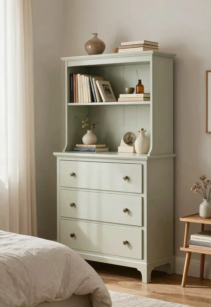 14 Bedroom Bookshelf Ideas That Save Floor Space - 14. Repurposed Furniture as Bookshelves 1