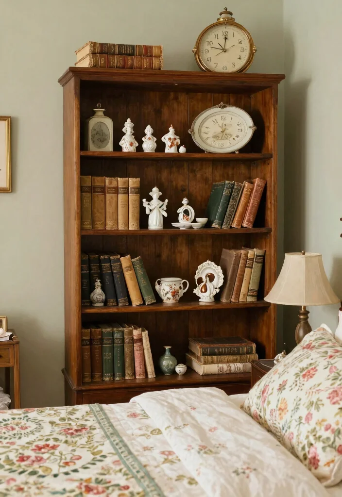 14 Bedroom Bookshelf Ideas That Save Floor Space - 6. Vintage Style Bookcases 1