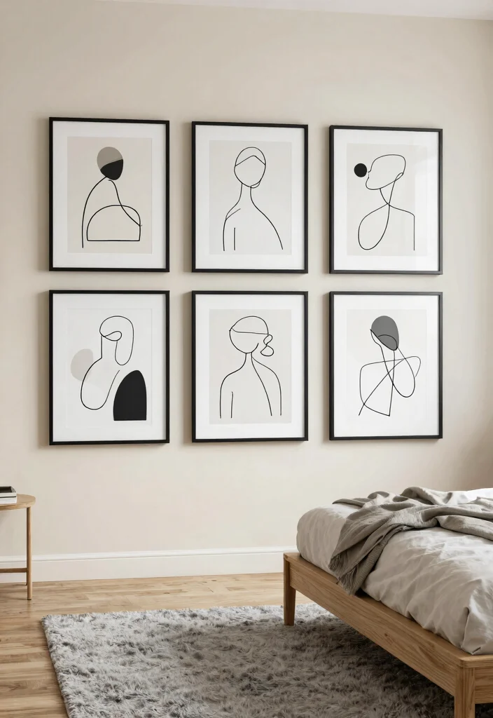 14 Bedroom Poster Ideas Wall Art on a Budget That Don't Look Cheap - 1. Abstract Line Art 1
