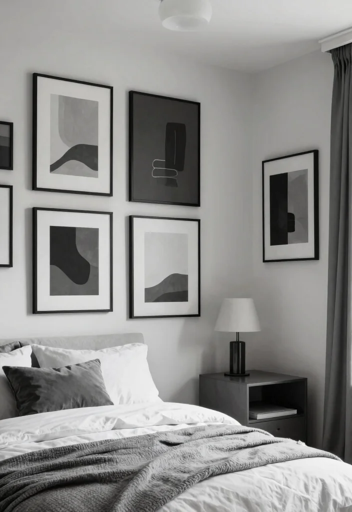 14 Bedroom Poster Ideas Wall Art on a Budget That Don't Look Cheap - 13. Monochrome Sets 1