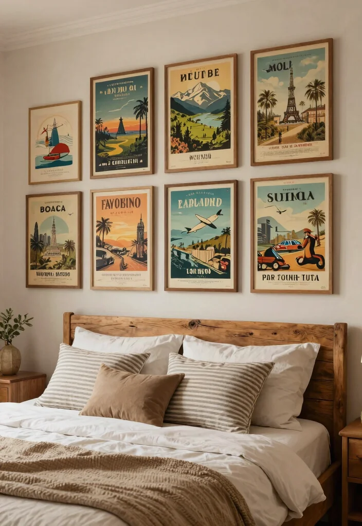 14 Bedroom Poster Ideas Wall Art on a Budget That Don't Look Cheap - 4. Vintage Travel Posters 1