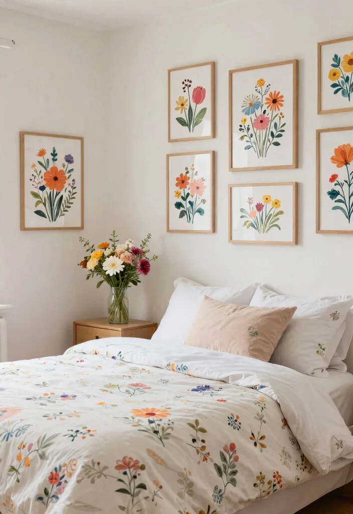 14 Bedroom Poster Ideas Wall Art on a Budget That Don't Look Cheap - 7. Floral Prints 1