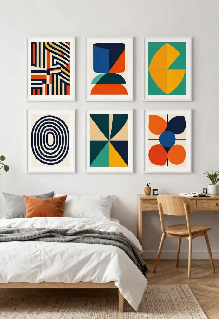 14 Bedroom Poster Ideas Wall Art on a Budget That Don't Look Cheap - 8. Geometric Patterns 1